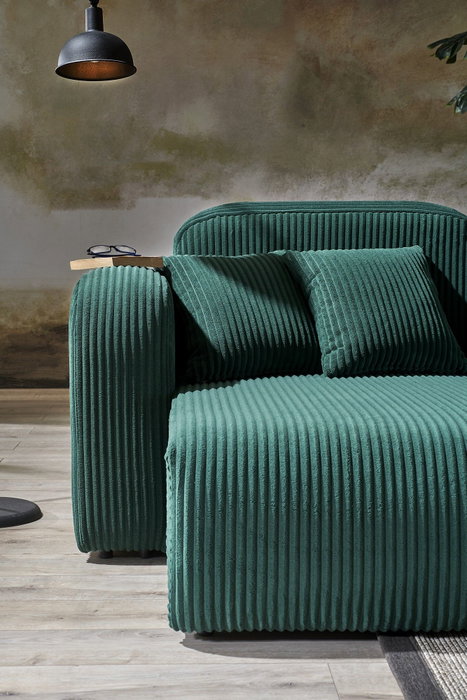 Atelier Del Sofa Kuba - Sofá Esquinero de Terciopelo Verde